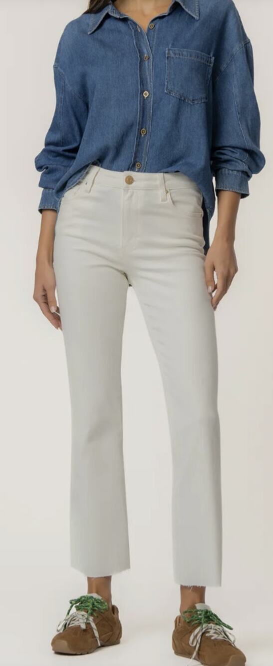 Kut from the Kloth Women's 2 Ecru Kelsey High-Rise Ankle Flare Jeans D17-2